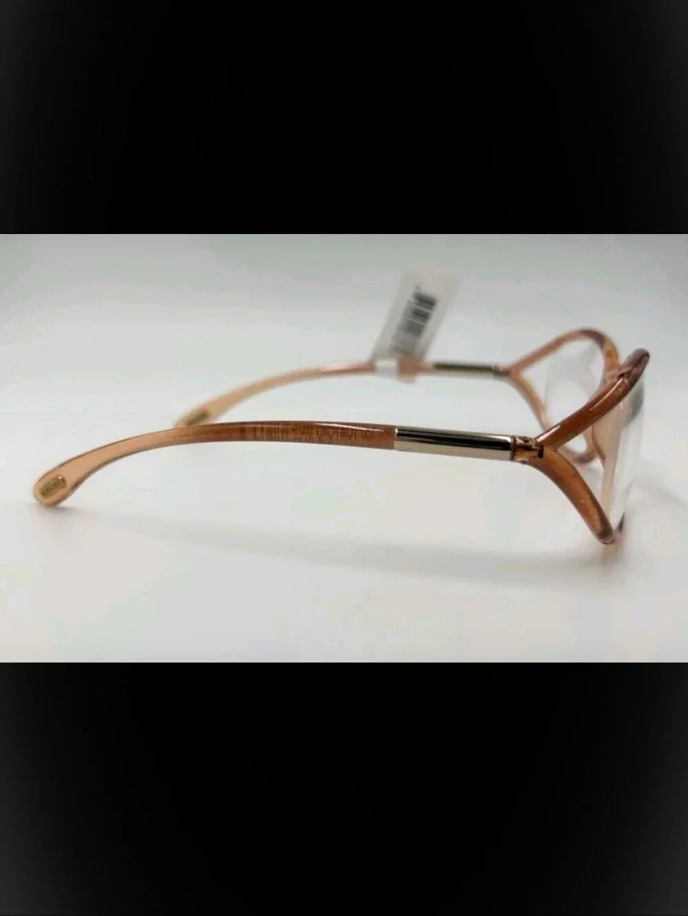 Tom Ford Peach-Tone Acetate Round Women's Optical Glasses Eyewear